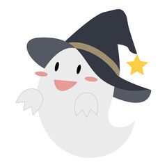 Obraz premium かわいい幽霊のイラスト、ハロウィンのデコレーション素材