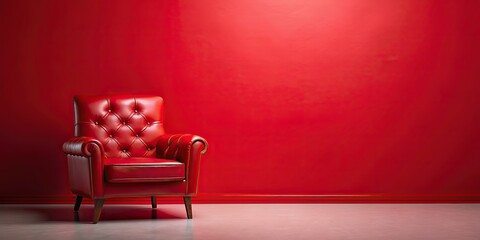 Studio background with red wall and red armchair, studio, background, red, wall, armchair, furniture, interior, design