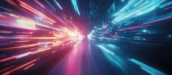 Futuristic abstract high speed light glare effect showcasing dynamic movement and velocity