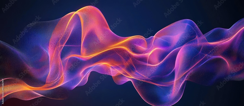 Poster dynamic abstract fluid lines on a contrasting background illustrating the concept of ai technology d