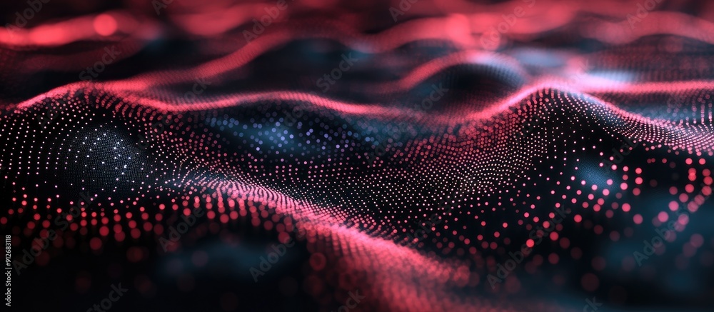 Poster Futuristic abstract background featuring interconnected dots and lines 3D rendering