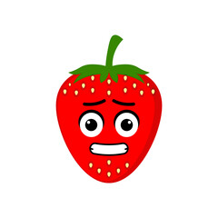 strawberry emoticon illustration vector. Illustration isolated on white backgrounds