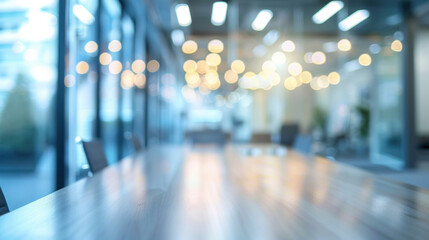 Blurred empty open space office with abstract light bokeh, creating a modern and spacious interior background