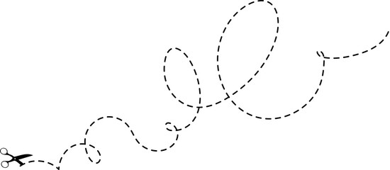 scissors with cut line element