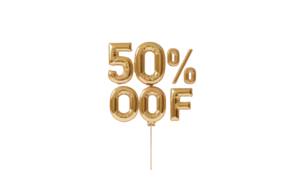 Sign 50%off, Image with clipping path 