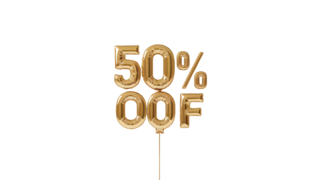 Sign 50%off, Image with clipping path 