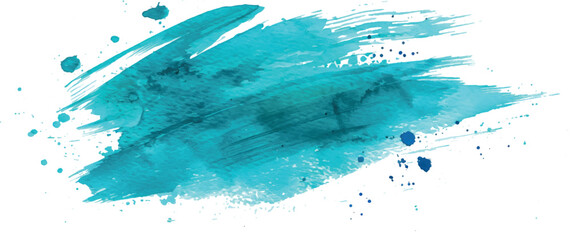 watercolor background brush stroke, turquoise	
