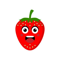 strawberry emoticon illustration vector. Illustration isolated on white backgrounds