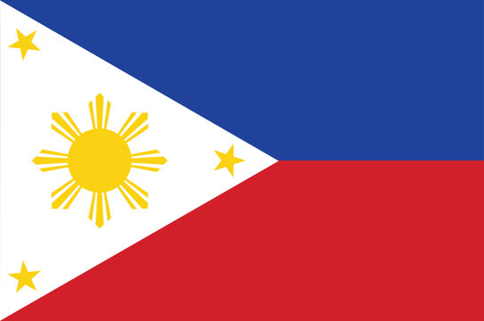 National flag of Philippines. Philippines flag. Vector Illustration.