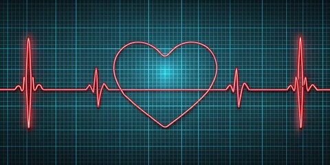 Diagram showing T-waves on a heart, heart, medical, cardiology, diagram, healthcare, anatomy, circulatory system, ECG