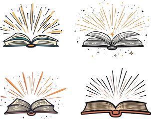 Illustrations of Magical Books