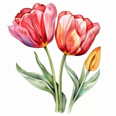 tulipanes de acuarela