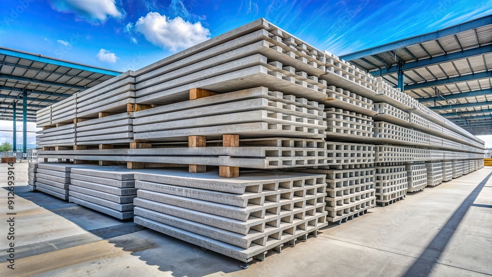 Canvas Prints Reinforced concrete slabs stack for industrial building roof, reinforced concrete, slabs, stack, roof, industrial