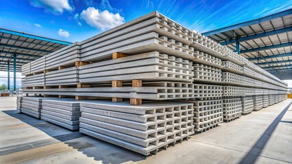 Reinforced concrete slabs stack for industrial building roof, reinforced concrete, slabs, stack, roof, industrial