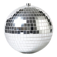 PNG Shiny silver disco ball sphere shiny white background.