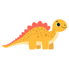 Childrens cute animal. Pretty dinosaur. Flat character for children. Vector illustration