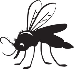 Vector silhouette mosquito logo sign 