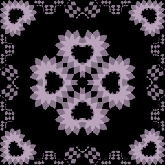 Seamless Pattern. Hearts. Colors Black, Pink and Purple.