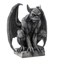 Gargoyle, Halloween object, isolated on Transparent background cutout.