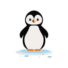 Penguin with water  logo design template