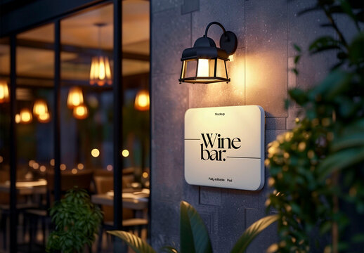 Restaurant Outdoor Sign Mockup with Generative AI