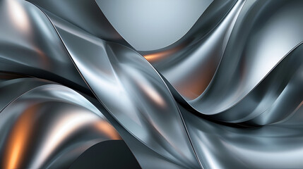 Fototapeta premium Silver chrome liquid metal waves background Generated Ai
