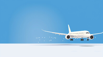 Fototapeta premium Big white airplane is flying , for Business trip with Commercial plane , Transportation, import-export and logistics, Travel concept travel and tourism concept , ready for summer banners design 