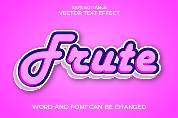 Frute 3D Vector Text Effect Fully Editable High Quality .