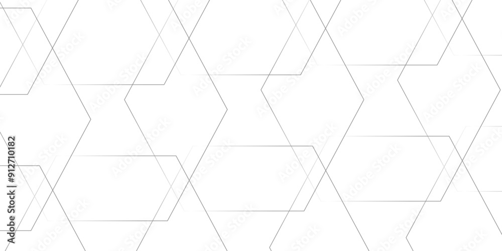 Poster modern and geometric background in illustration design with hexagonal line background. surface polyg