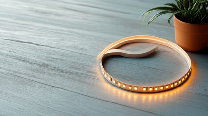 LED light strip forming heart shape, symbolizing love and passion.