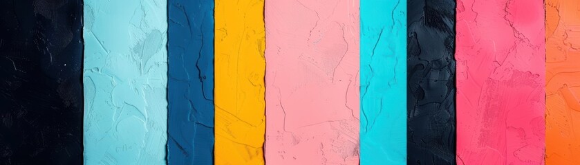 Naklejka premium Creative grid of abstract shapes and bold colors, forming a dynamic and vibrant composition