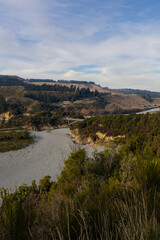 Obraz premium Beautiful afternoon view of Rakaia Gorge, New Zealand.