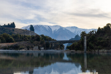 Mount Hutt and Rakaia Gorge view, New Zealand.