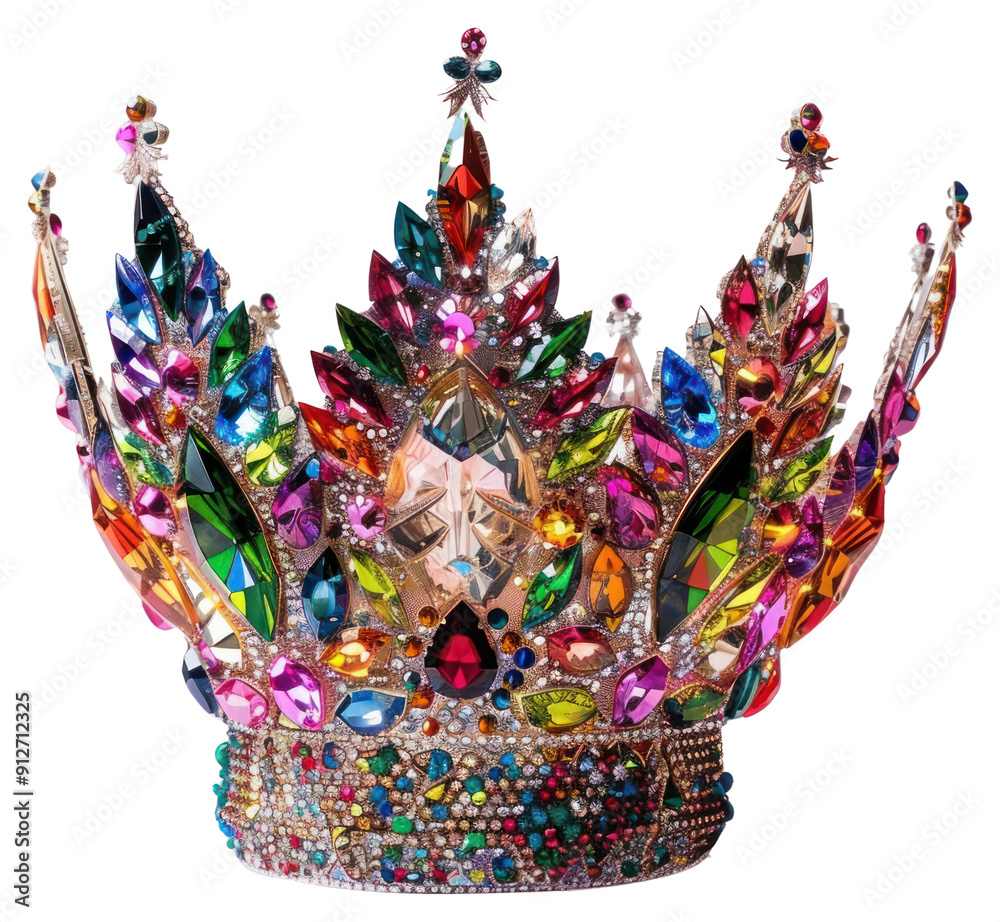 Wall mural colorful jeweled crown transparent