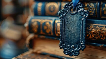 Bookmark on a plain background, holding place in a book