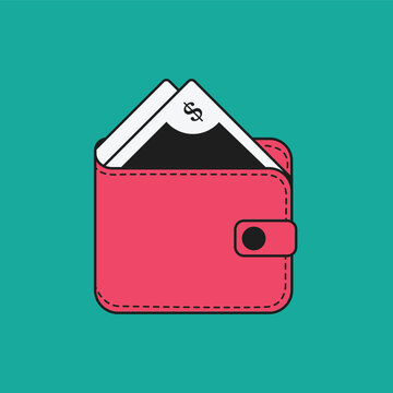 Wallet Icon Illustration for Finance posters and flyers