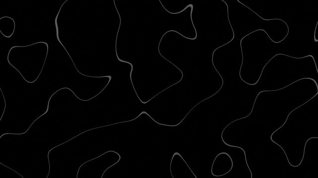 animated 2d topographical gloopy abstract rounded shapes, dark background