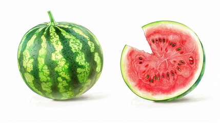 Fresh sweet ripe watermelon closeup view