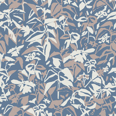 Vector plant botanical illustration motif seamless repeat pattern digital artwork