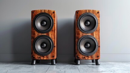 Speakers on white background.