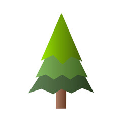 Single tree cartoon illustration