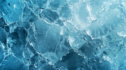 Obraz premium Close-up of shimmering ice textures with light glimmers