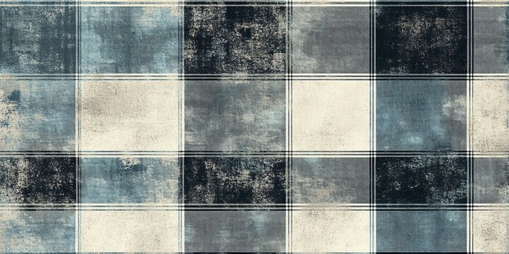 Abstract Blue and Grey Plaid Pattern.