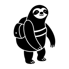 A sloth with a tiny backpack