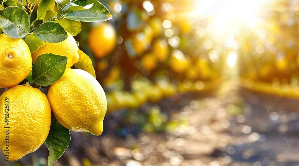 Poster lemons in the garden