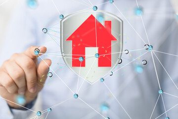 home data. Digital cyberspace with particles and Digital data network connections concept.