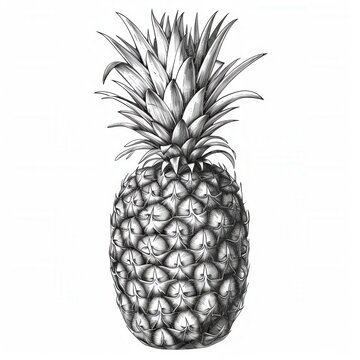 Line art drawing of pineapple