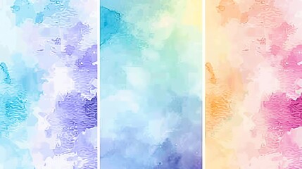 Gradient watercolor artwork with cool blue tones