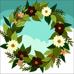 Obraz premium Elegant Floral Wreath Designs