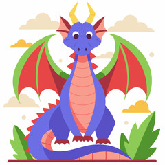 Fototapeta premium Whimsical Fantasy Dragon Illustrations